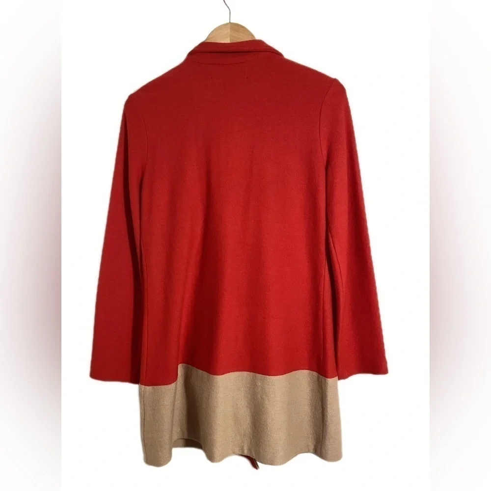 Classic 100% Wool Colorblock Coatigan Jacket Sz S Chic Minimal Sophisticated - Picture 6 of 16